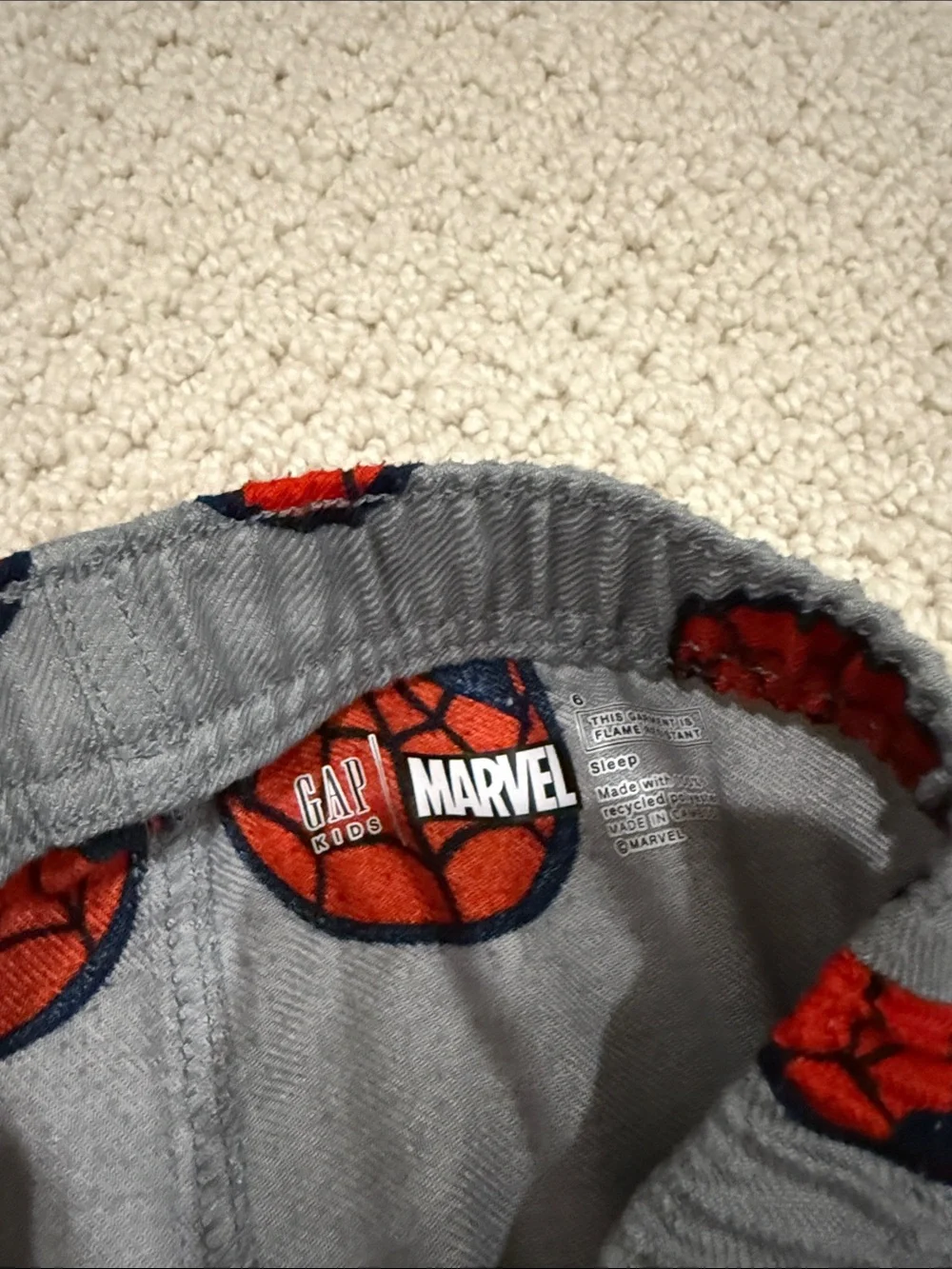 Bundle of 2: GAP Kids Red & Gray Superhero Face Pajama pants